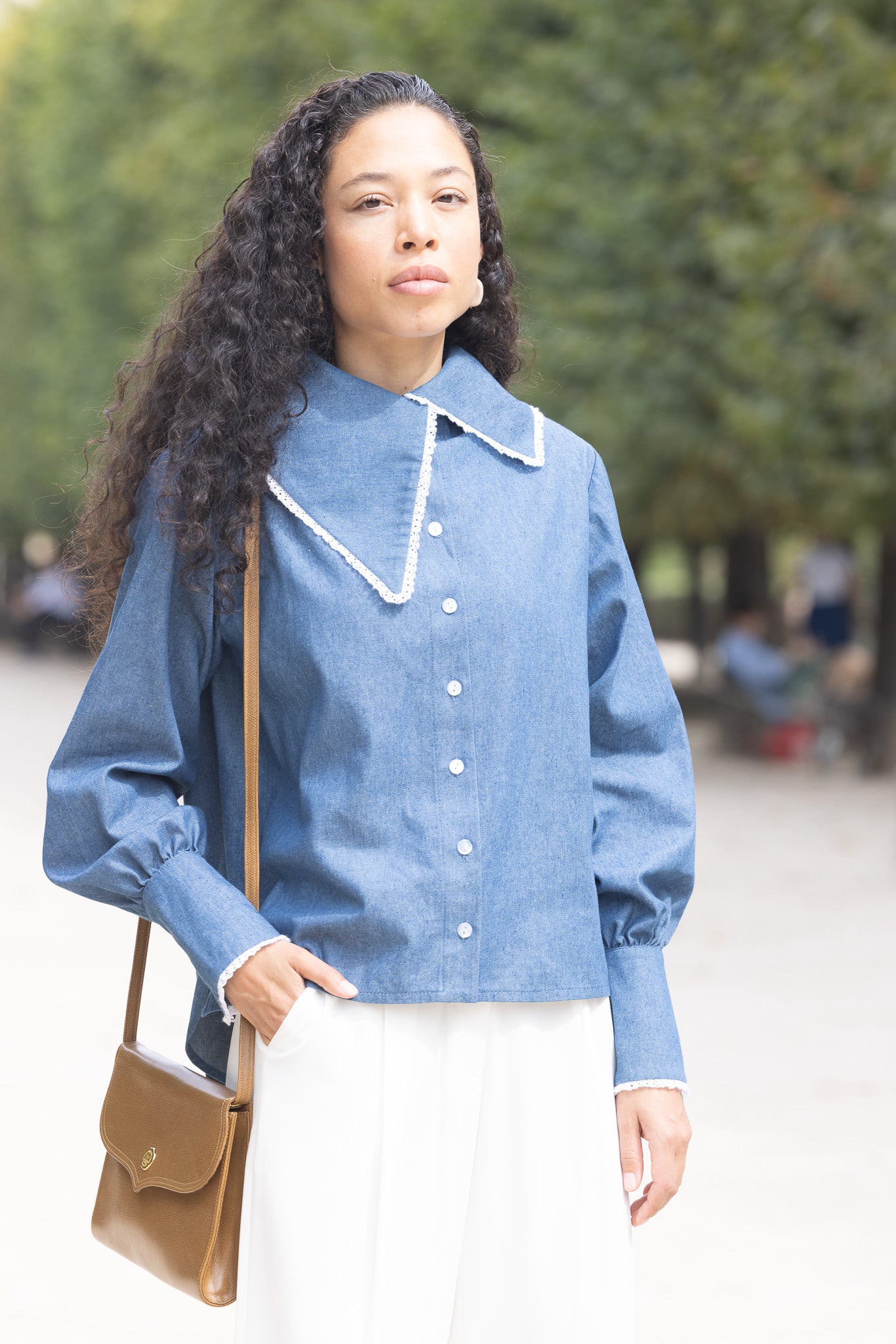 Chemise Western Femme Walls - Pearl Snap Bleu Cachemire - Taille M - Occasion Parfait état