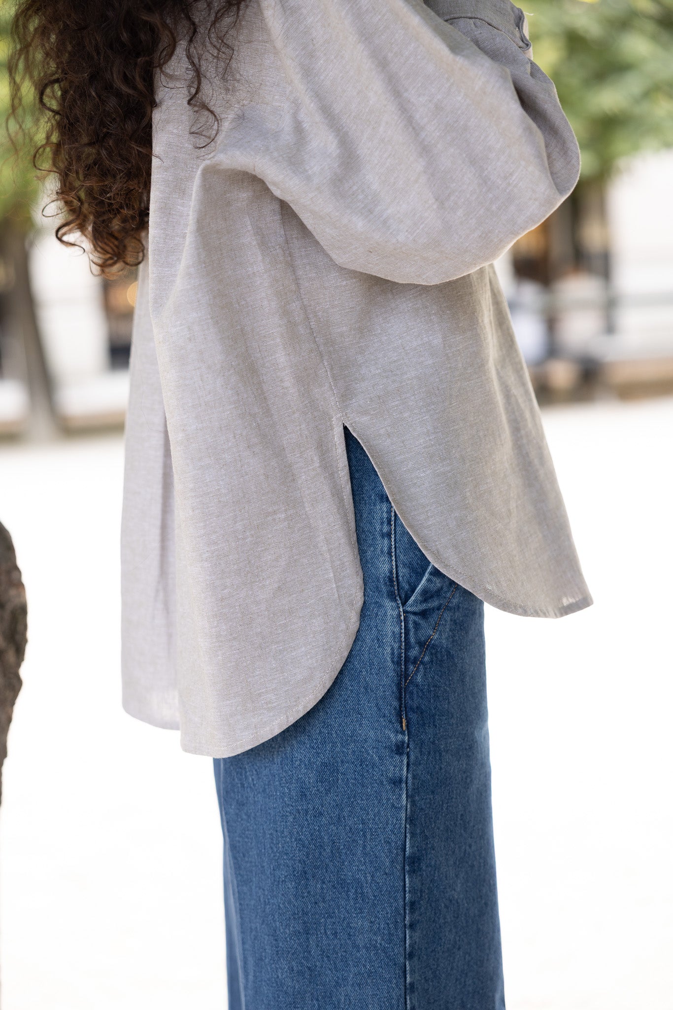 Chemise ADAMÉ – Beige / Gris sable