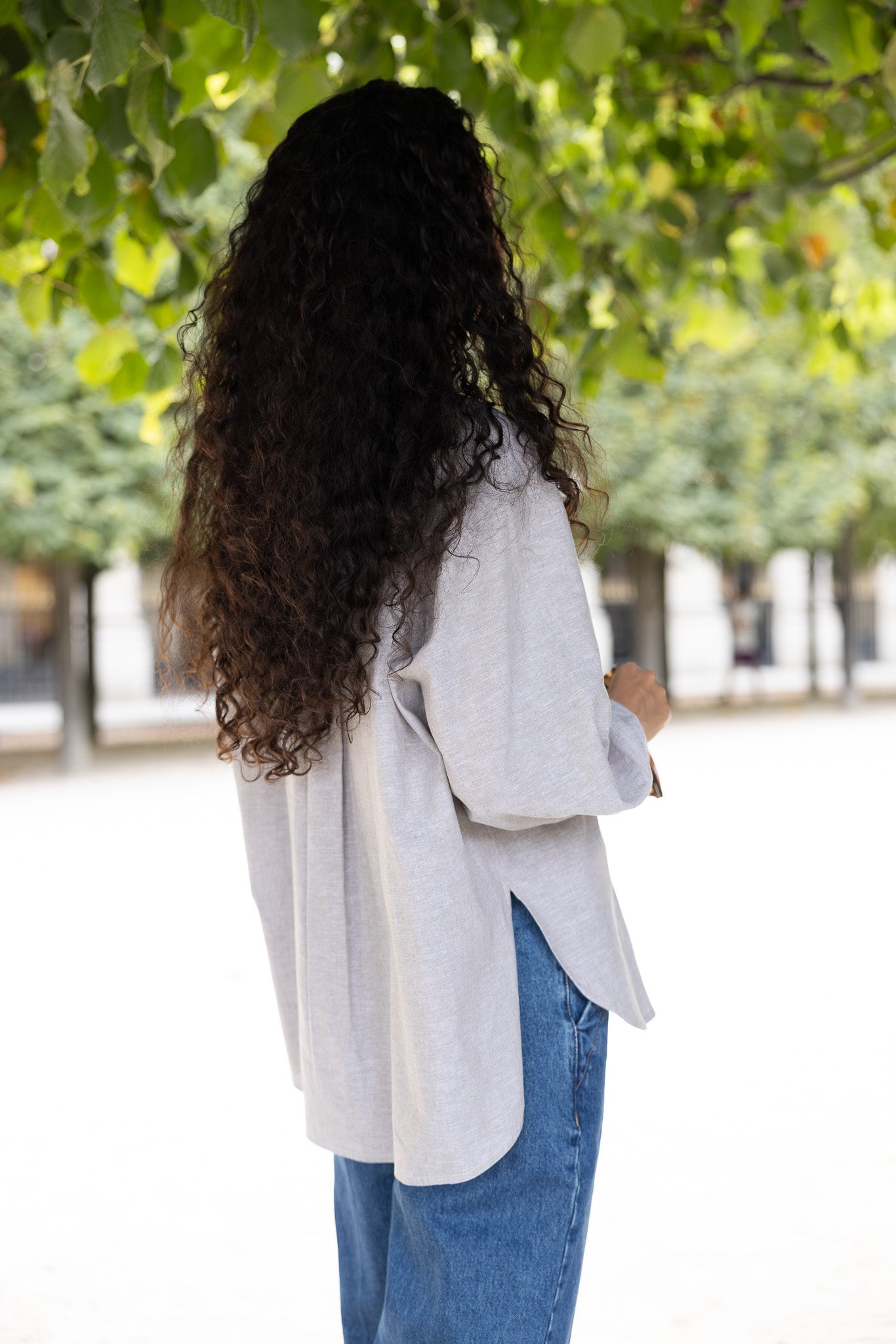 Chemise ADAMÉ – Beige / Gris sable