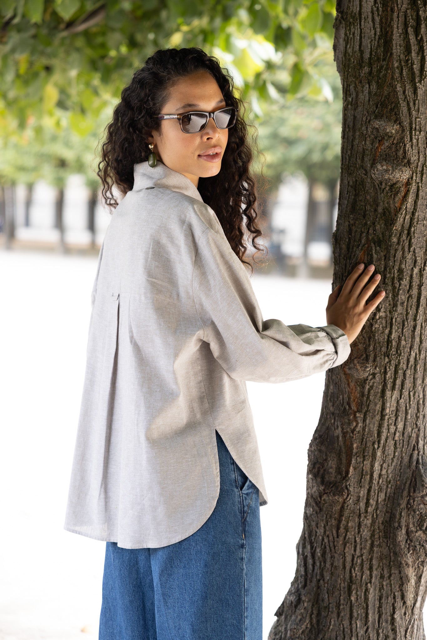 Chemise ADAMÉ – Beige / Gris sable